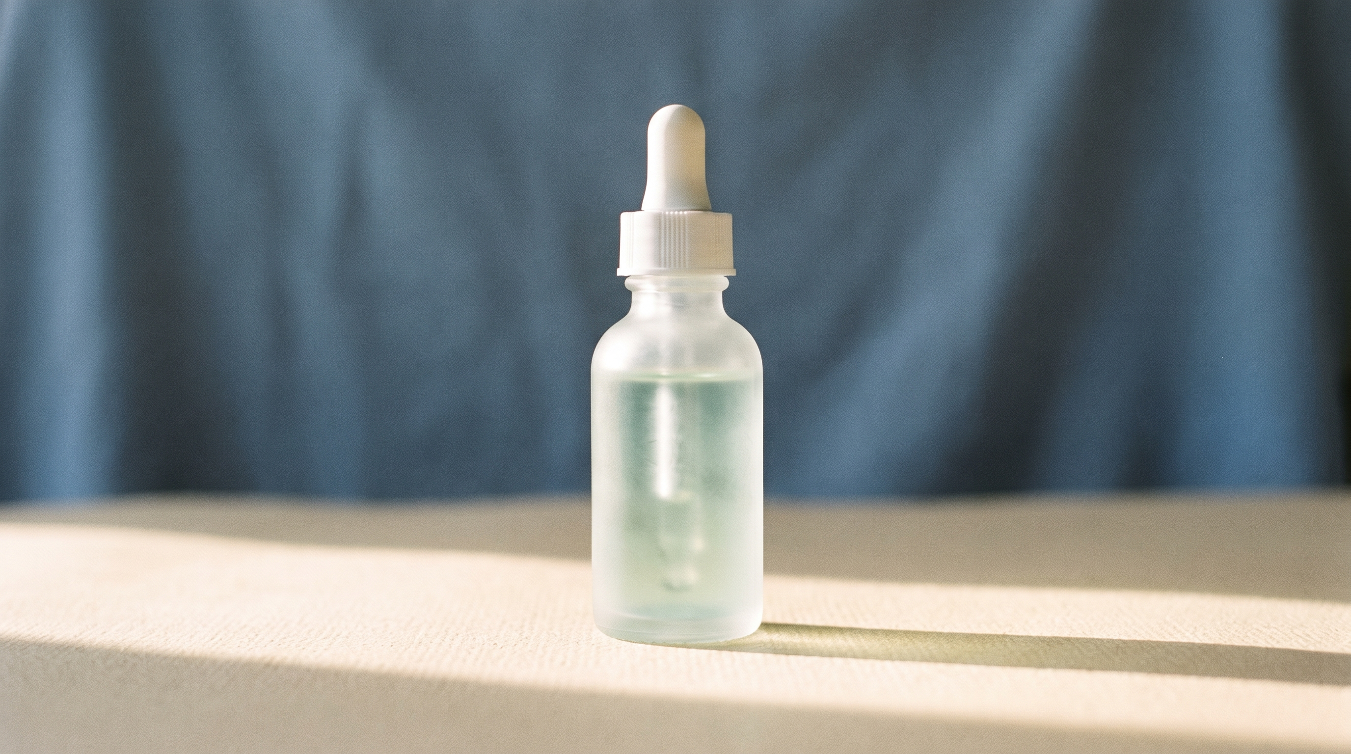 Serum bottle, cold light, glass